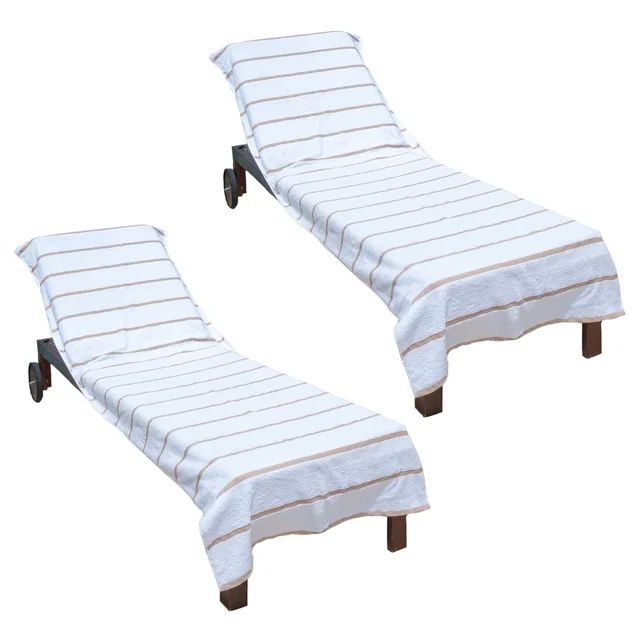 Arkwright Las Rayas Chaise Lounge Cover - 100% Cotton Terry Pool Towel - 30 x 85 in. - (2 Pack) B... | Walmart (US)