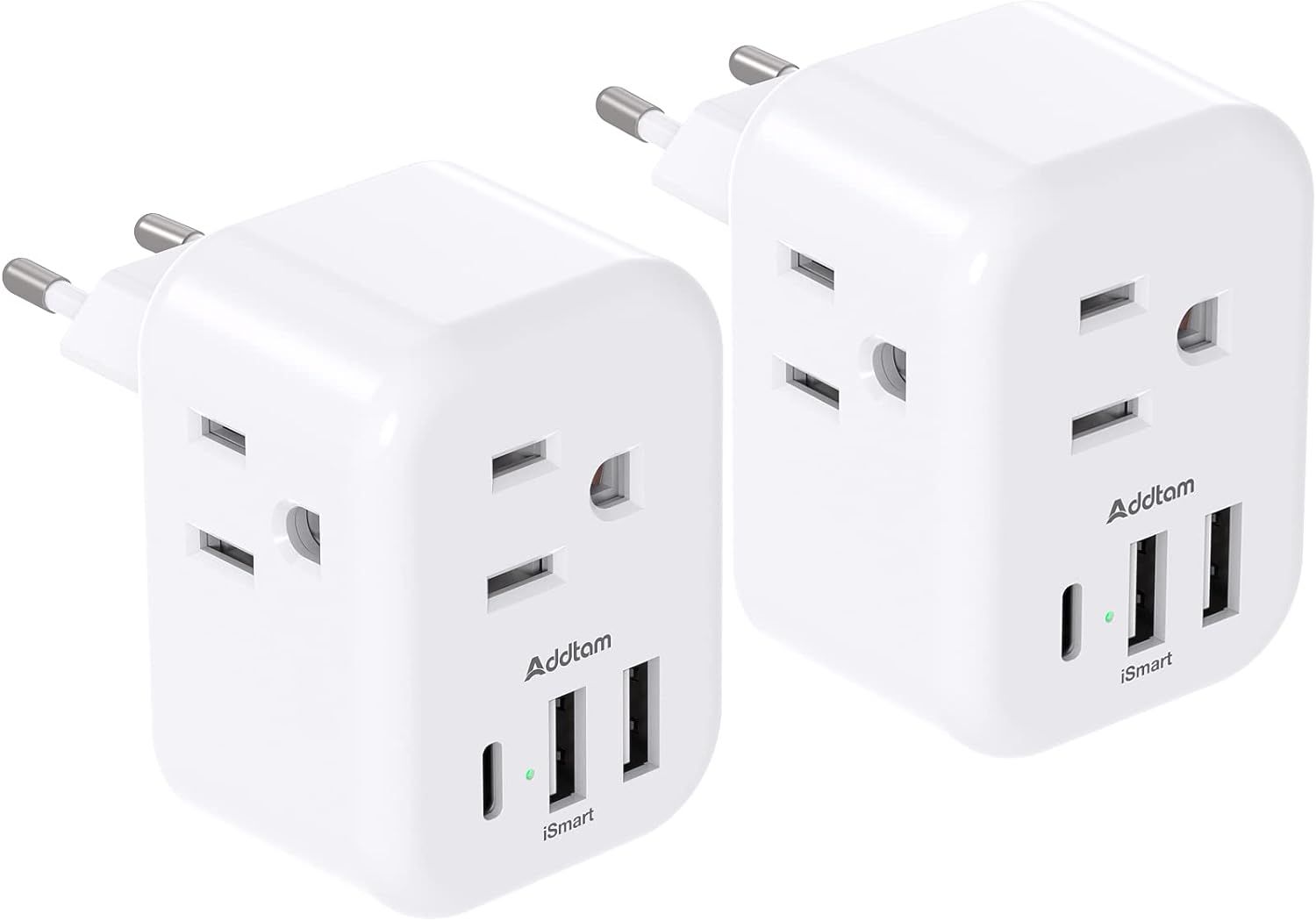 2 Pack European Travel Plug Adapter, International Power Plug Adapter with 3 Outlets 3 USB Chargi... | Amazon (US)