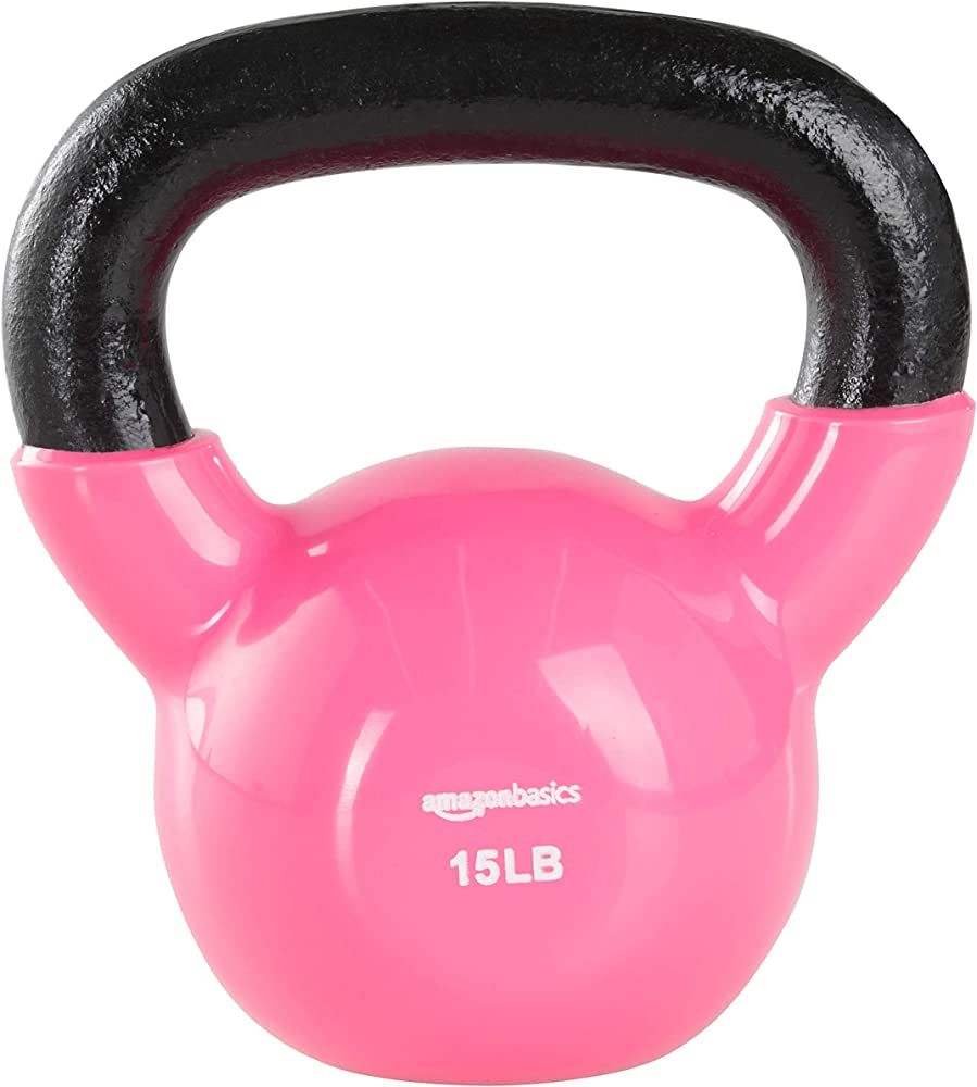 Amazon Basics Vinyl Coated Cast Iron Kettlebell Weight | Amazon (US)