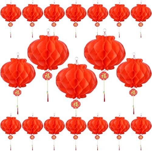 100 Pieces Chinese Red Paper Lanterns Decorations New Year Lantern 10 Inch Chinese Hanging Lanter... | Amazon (US)