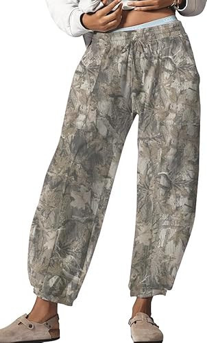 Anoumcy Camo Sweatpants Joggers for Women Fall Winter Camouflage Printted Lounge Pants Trousers with Pockets Khaki XL | Amazon (US)
