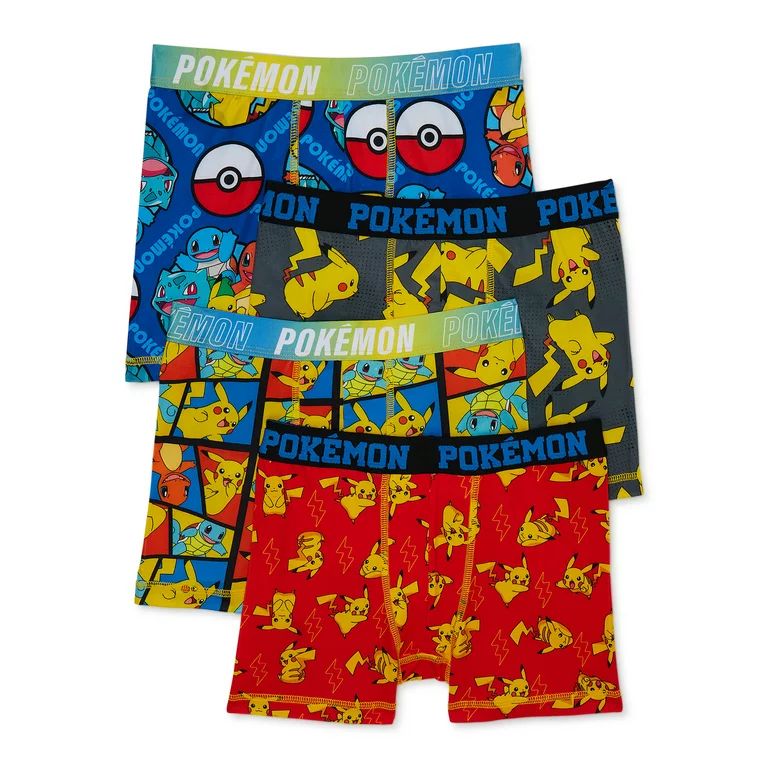 Pokémon Boy's Boxer Briefs Underwear, 4-pack, Sizes 4-14 | Walmart (US)