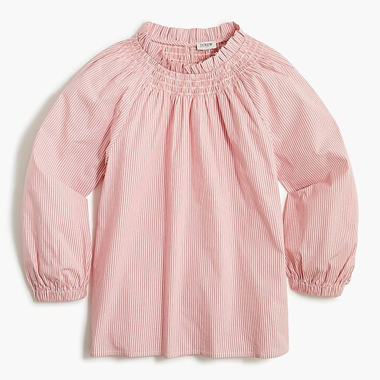 Cotton poplin smocked top | J.Crew Factory