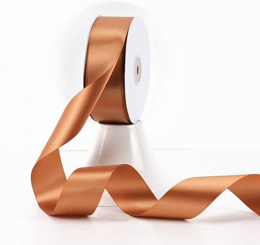 MEEDEE Terracotta Satin Ribbon 1-1/2 Inch Terracotta Ribbon Double Faced Satin Ribbon Orange Sati... | Amazon (US)