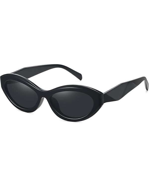 Retro Small Oval Polarized Sunglasses for Women Trendy Cat Eye Sun Glasses Vintage FZN816 | Amazon (US)