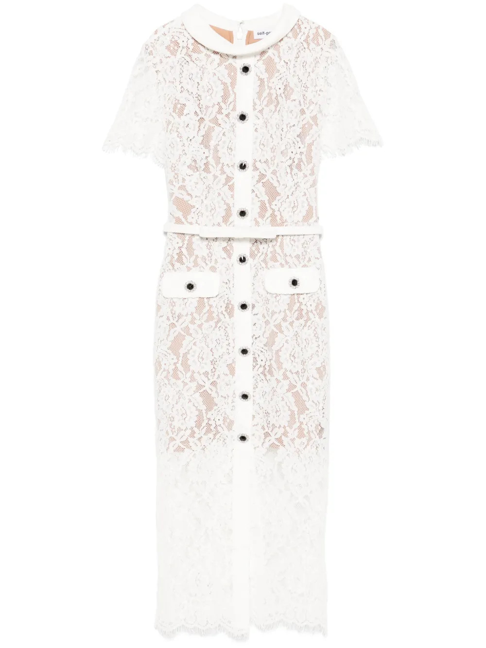floral-lace midi dress | Farfetch Global