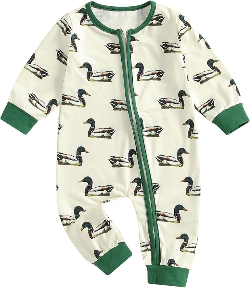 Newborn Baby Boy Duck Baby Clothes Mallard Duck Long Sleeve Romper Jumpsuit Playsuit Coming Home ... | Amazon (US)