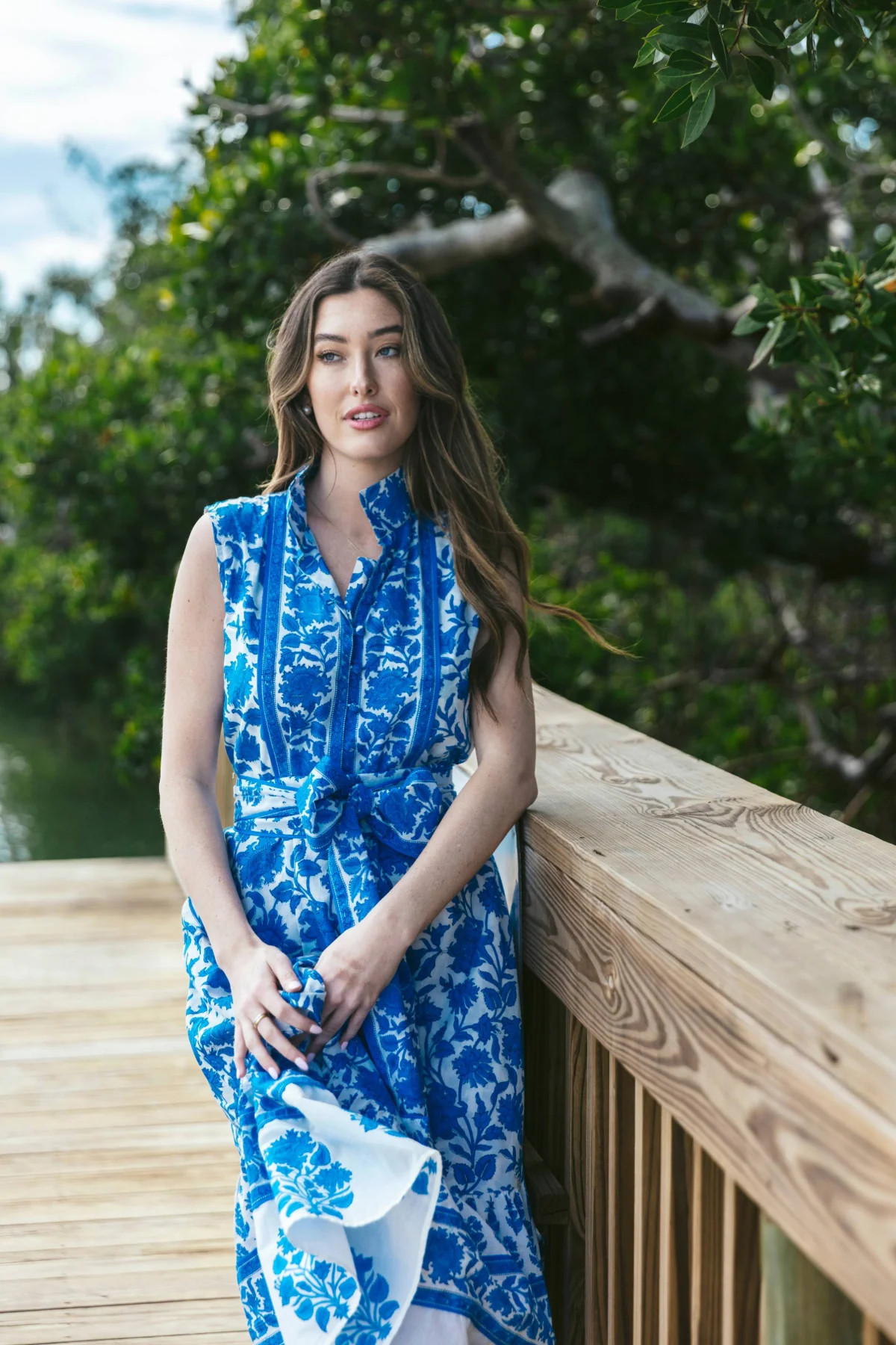 Sue Sartor Sleeveless Flounce™️ | Capri Blue Vintage Lily | SUE SARTOR