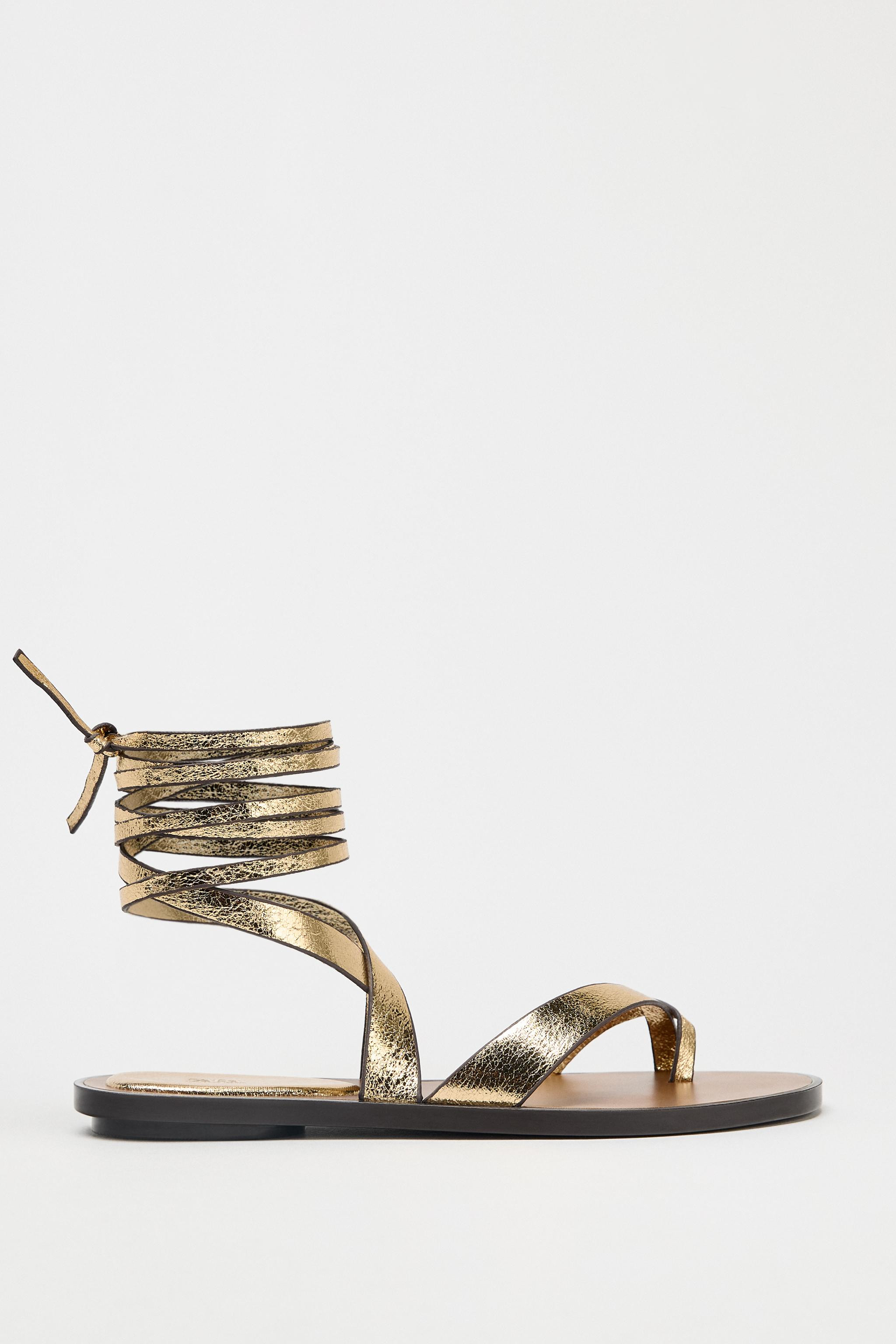 METALLIC-EFFECT SANDALS | Zara US
