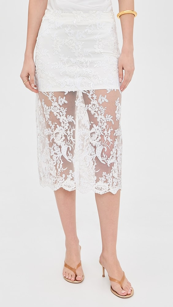 Medine Embellished Lace Midi Slip Skirt | Shopbop