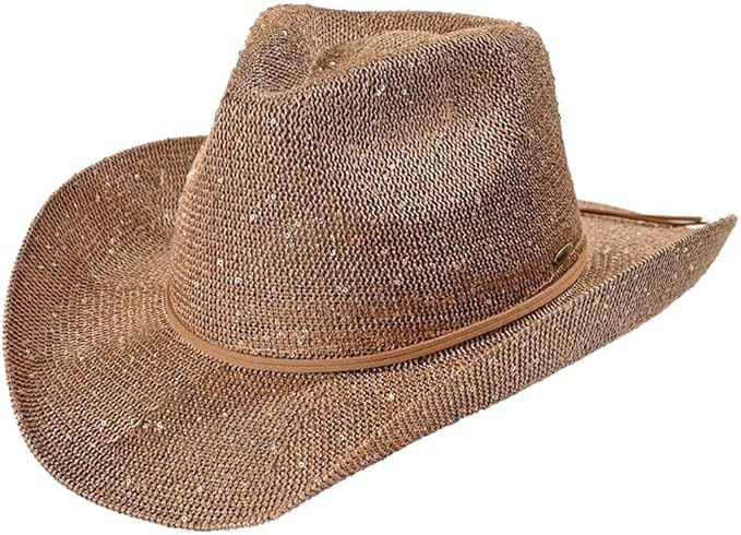 C.C Sparkly Sequin Cowboy Hat with Suede String Trim | Amazon (US)