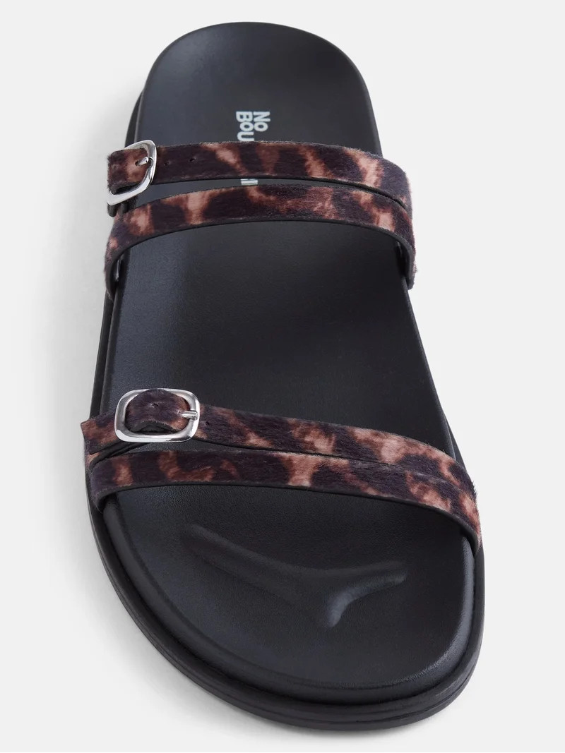 No Boundaries Women's Double Strap Footbed Sandals | Walmart (US)