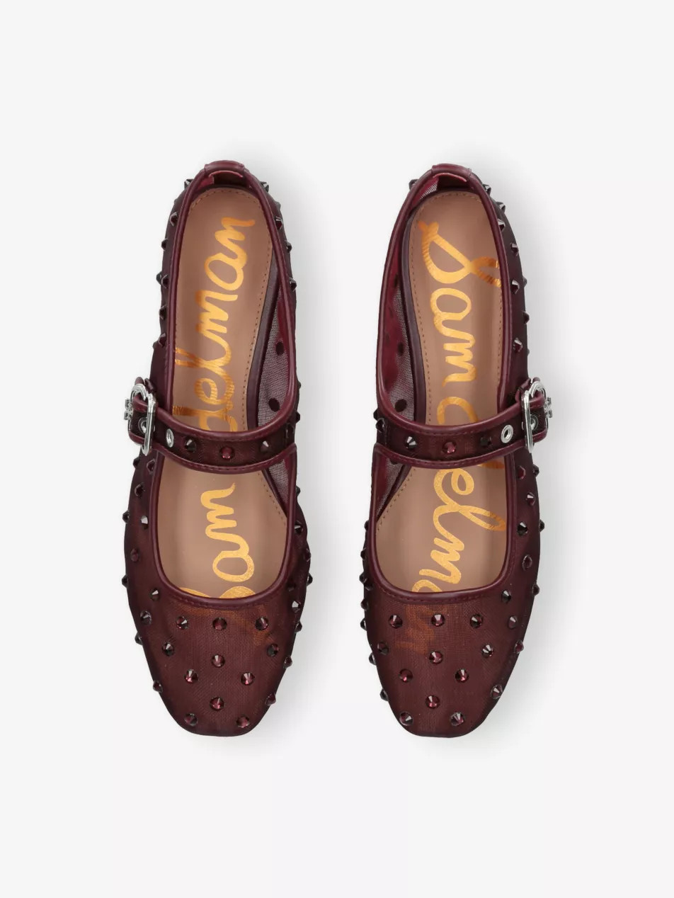 Michaela Shine Mesh Mary-Jane Flats | Selfridges