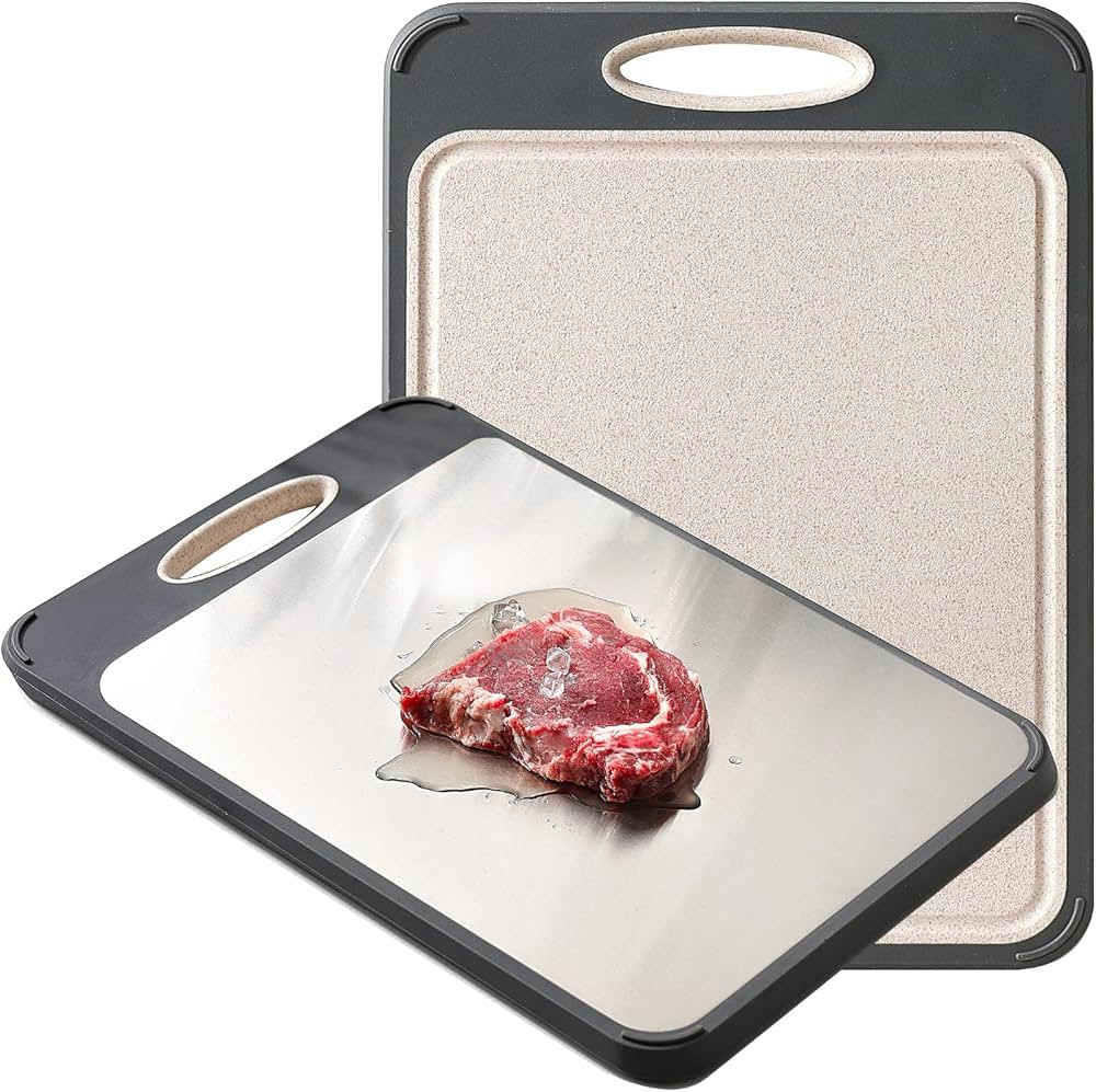 Cutting Board Double Sided, GUANCI Large Size 16”×11”, 304 Stainless Steel Cutting Board for... | Amazon (US)