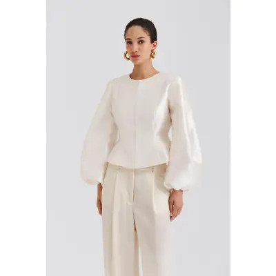 Malina Vendela Balloon Sleeve Blouse in Black at Nordstrom, Size 4 | Nordstrom