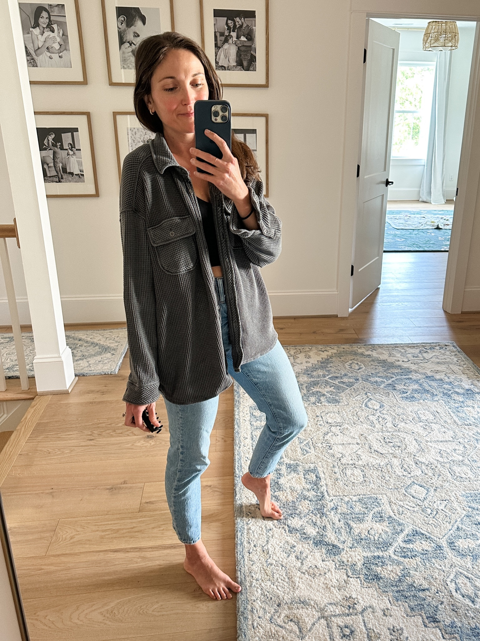 Definitely want to get this waffle shirt in another size while it’s on sale and these jeans are also on sale!! 👏 

#LTKSale #LTKfindsunder50