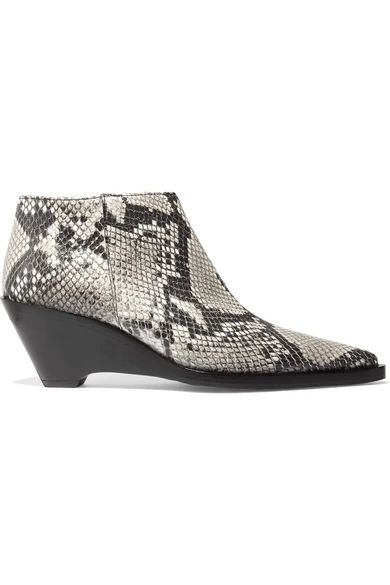 Cammie snake-effect leather ankle boots | NET-A-PORTER (US)