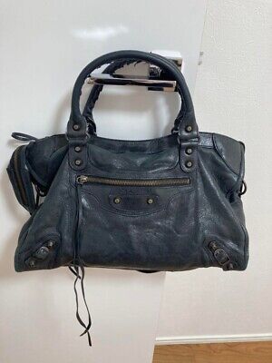 BALENCIAGA City 115748 2way handbag shoulder bag leather black Used from Japan  | eBay | eBay US