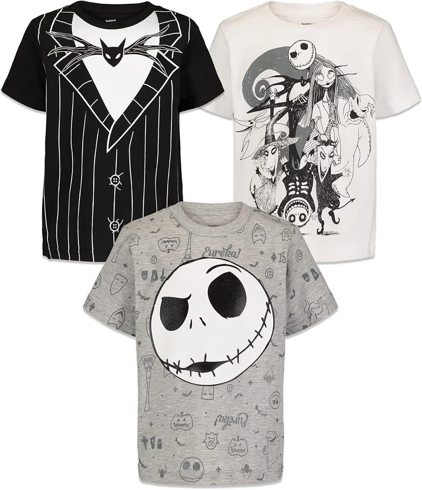 Disney boys Nightmare Before Christmas Jack Skellington T-Shirts pack of 3 | Amazon (US)