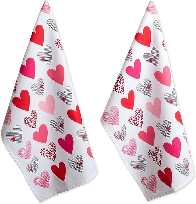 DII Valentine's Day Collection Kitchen, Dishtowel Set, 18X28", Hearts Collage, 2 Piece | Amazon (US)
