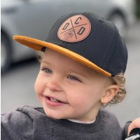 Toddler Hat, Engraved Youth Custom Infant Baby Snapback Trucker Cap, Leather Patch | Etsy (US)