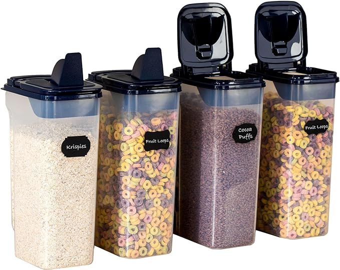 Chef's Path Cereal Container Storage Set (4L,135.2 Oz) 4 PCS Airtight Food Storage Containers wit... | Amazon (US)