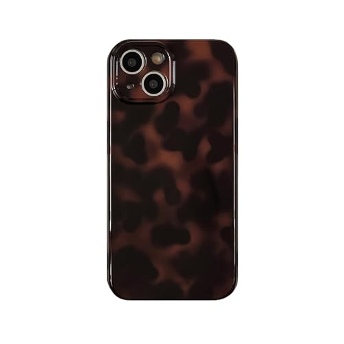 Aesthetic Tortoise Shell Phone Case for iPhone 14 6.1in,Retro Cool Girl Leopard Print Brown Amber... | Amazon (US)