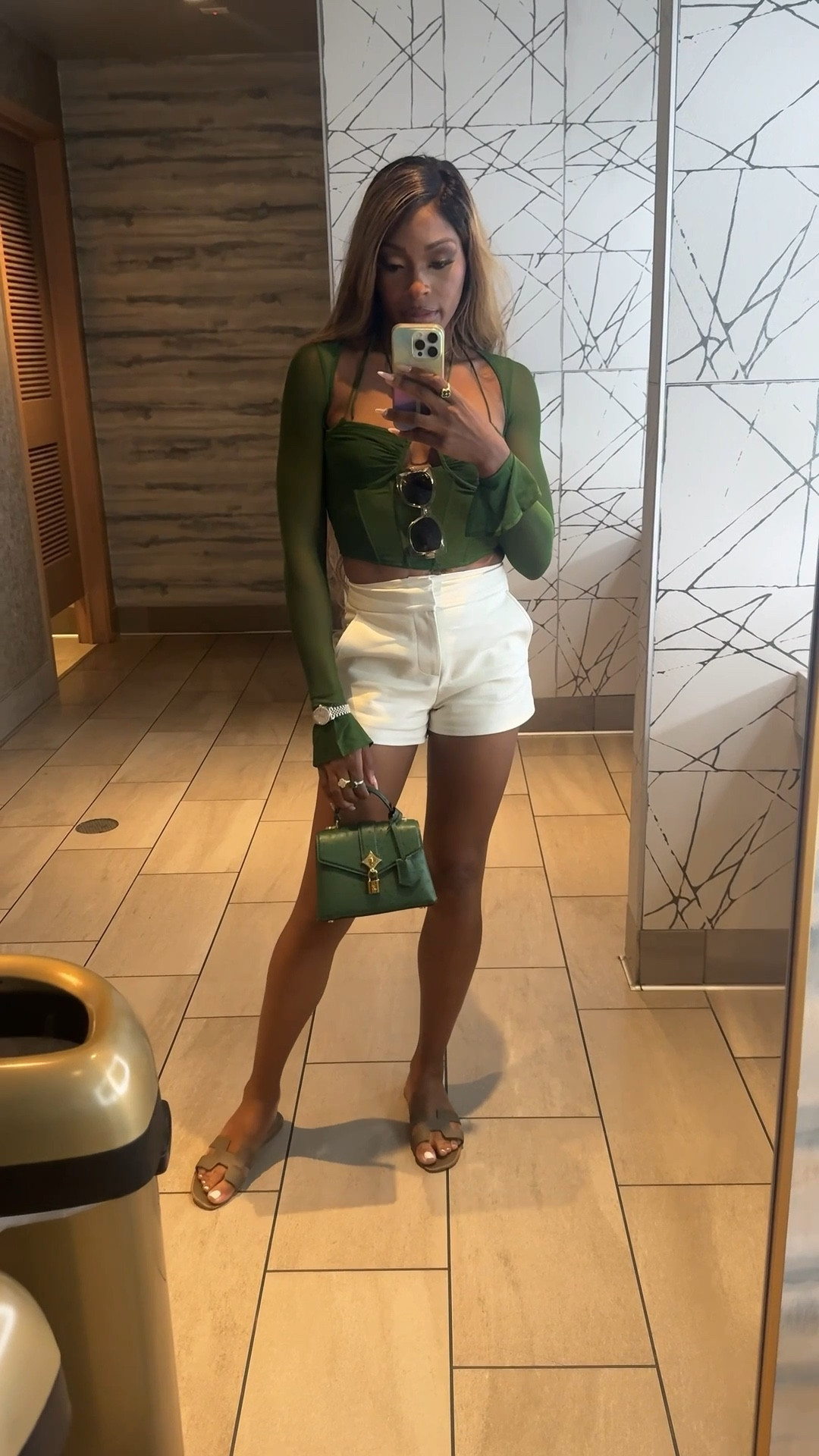 Simple and cute green & white outfit for day or night! Love the mesh green corset top paired with the Alice + Olivia leather high waisted shorts! It’s a look! 💚

#LTKootd #LTKFindsUnder100 #LTKSaleAlert