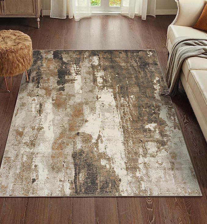 LUXE WEAVERS Modern Area Rugs with Abstract Patterns 7681 – Medium Pile Area Rug, Beige / 8 x 1... | Amazon (US)