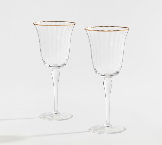 Monique Lhuillier Tatum Wine Stem Glasses – Set of 2 | Pottery Barn (US)