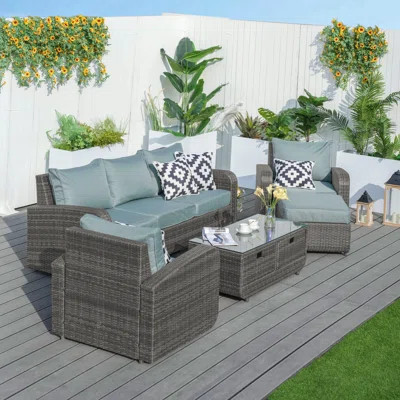 5 - Person Outdoor Seating Group with Cushions | Wayfair North America
