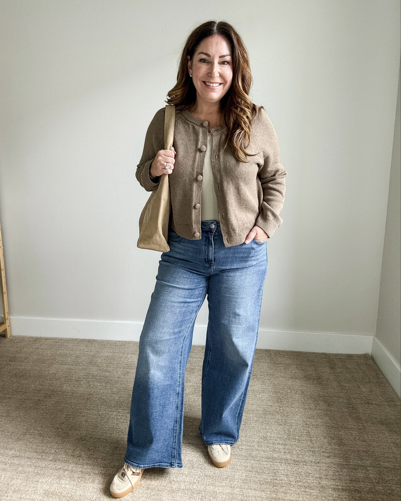 Fall outfit with new quince jeans that are only $50! Pair with some sneakers and fall cardigan for a casual work look. 

Sweater tts, L | Jeans, 32- 30" inseam | tank XL | shoes size down 1/2 

 

#LTKSeasonal #LTKOver40 #LTKMidsize