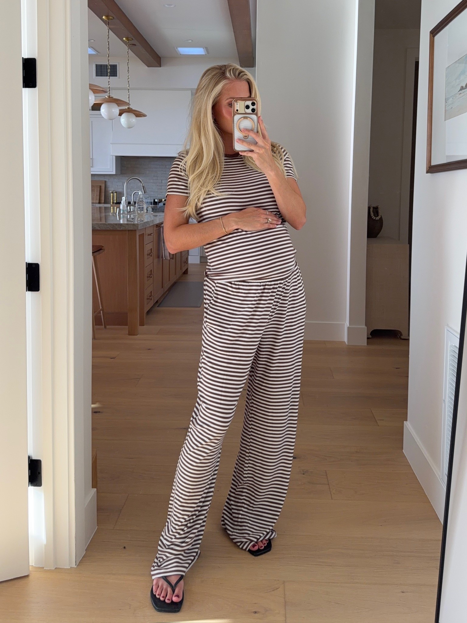 Wearing a medium in set (sized up for pregnancy), shoes are tts, code “KPGS20!” for discount on bracelet & ring! #kathleenpost

Casual chic look, lounge wear, bump friendly, maternity look

#LTKootd #LTKBump #LTKSeasonal