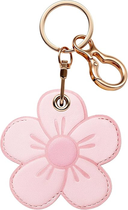 Leather AirTag Keychain Holder Compatible with Apple AirTag,Cute Protective Case Air tag Holder C... | Amazon (US)