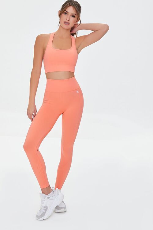 Active Ribbed High-Rise Leggings | Forever 21 (US)