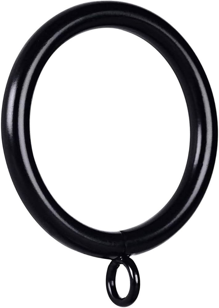 Metal Curtain Rings with Eyelet 1.49” Inner Dia Fits Up to 1 1/4-Inch Rod (Black,72Pcs) | Amazon (US)