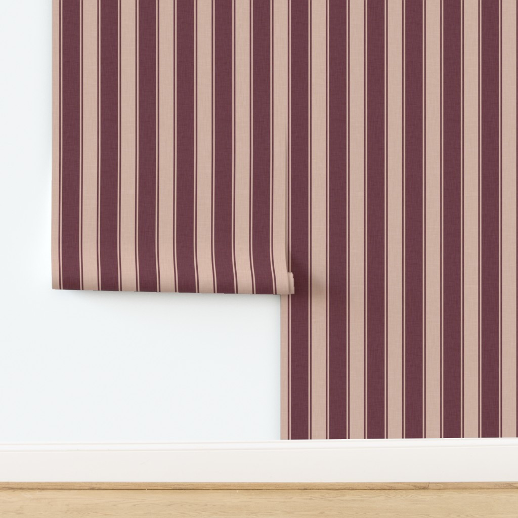 Benevolenza Stripes Carter Plum and Chippendale Rosetone 2in Medium Wallpaper | Spoonflower | Spoonflower