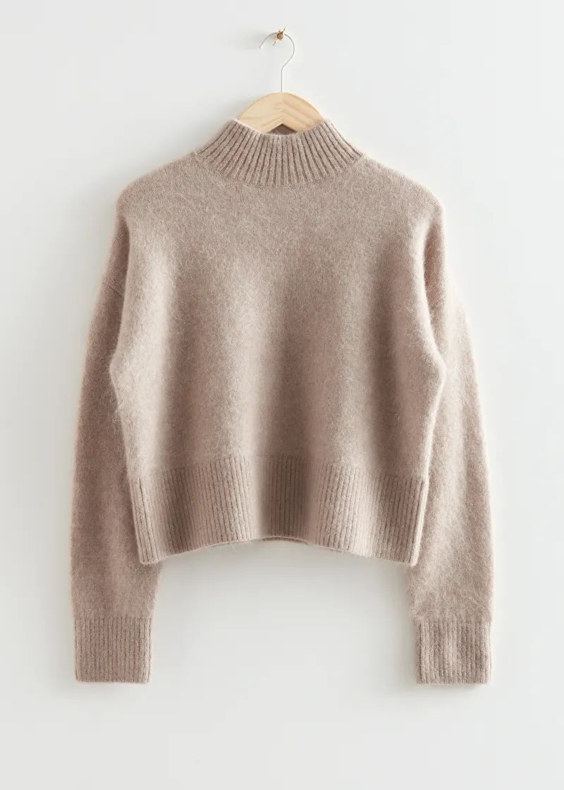 Cropped Mock Neck Knit Sweater | & Other Stories US
