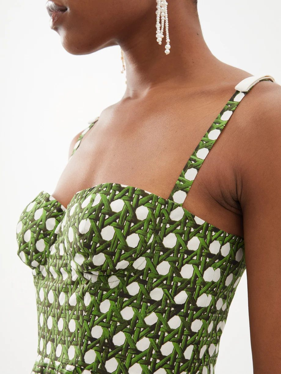 Treillage-print cotton bustier dress | Matches (UK)