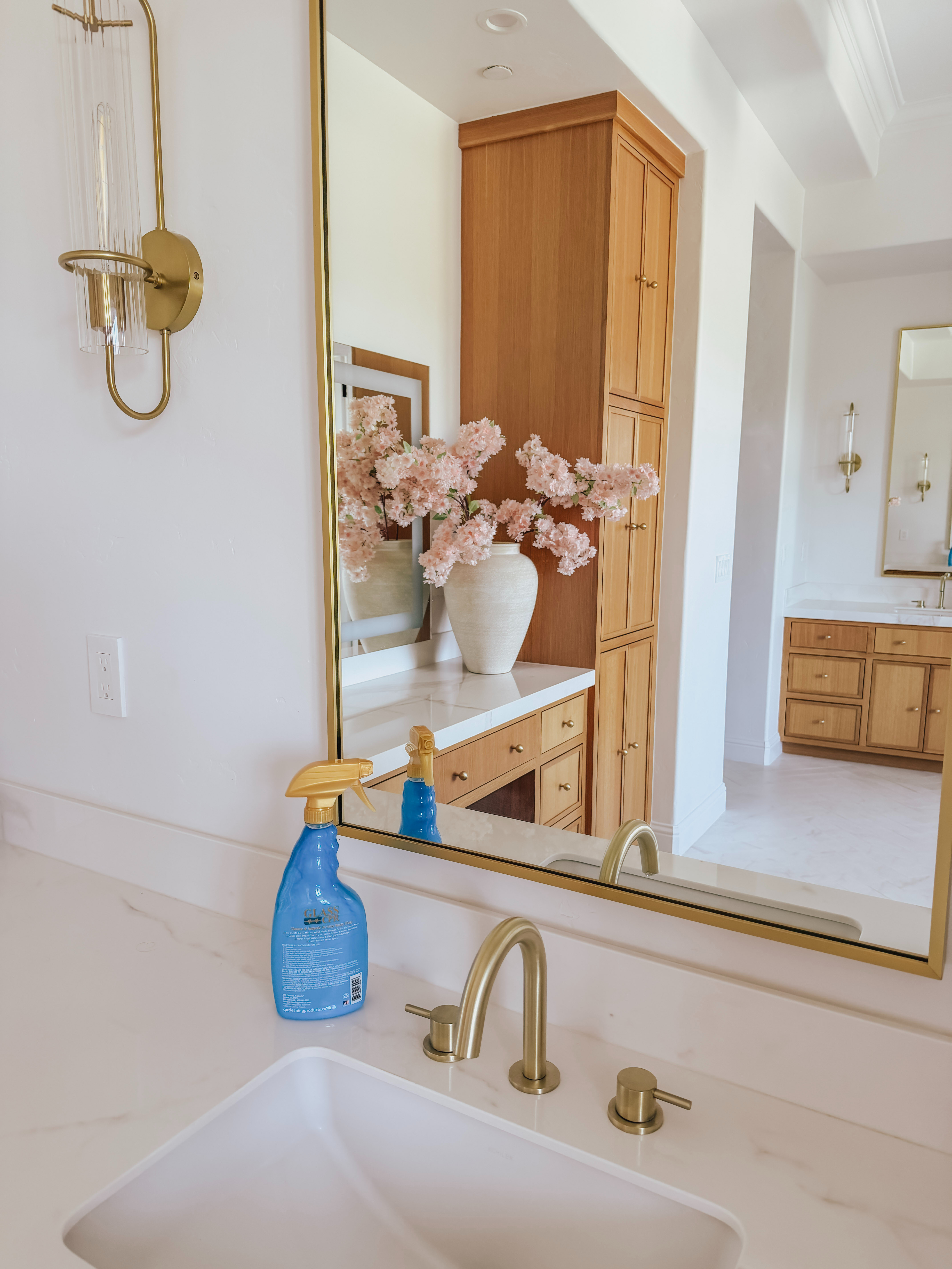 Glass cleaner I’ve found that leaves a truly streak-free finish while helping repel water, fingerprints, and everyday smudges. It makes mirrors and shower glass so much easier to keep clean because the water doesn’t cling and smear like it does with so many other cleaners. 

 #LTKHome