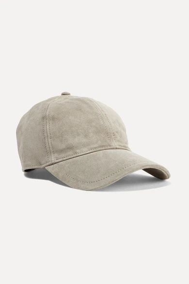 Marilyn leather-trimmed suede baseball cap | NET-A-PORTER (US)