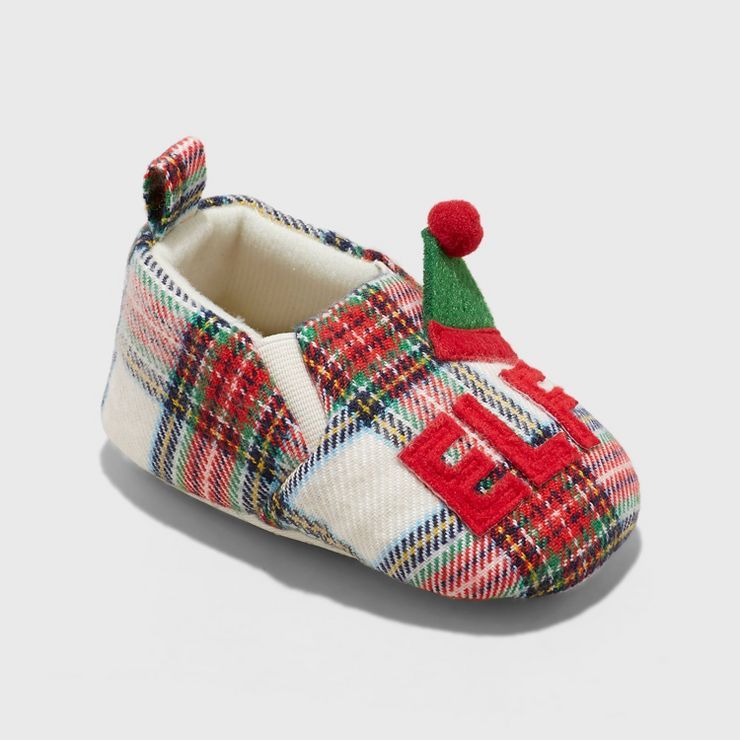 Toddler Boys' Baby Elf Plaid Bootie Slippers - Wondershop™ | Target