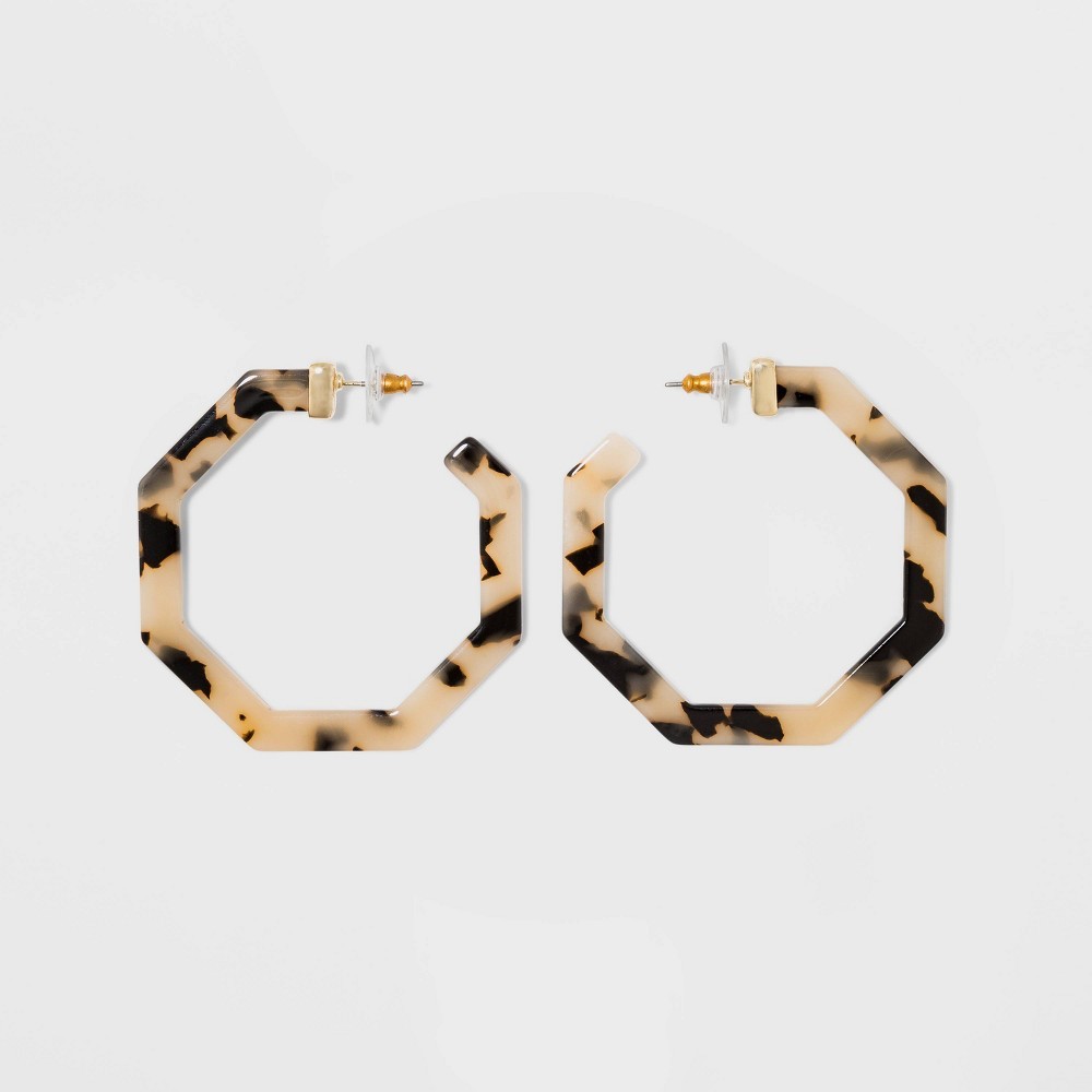 SUGARFIX by BaubleBar Geometric Resin Hoop Earrings - Tort | Target
