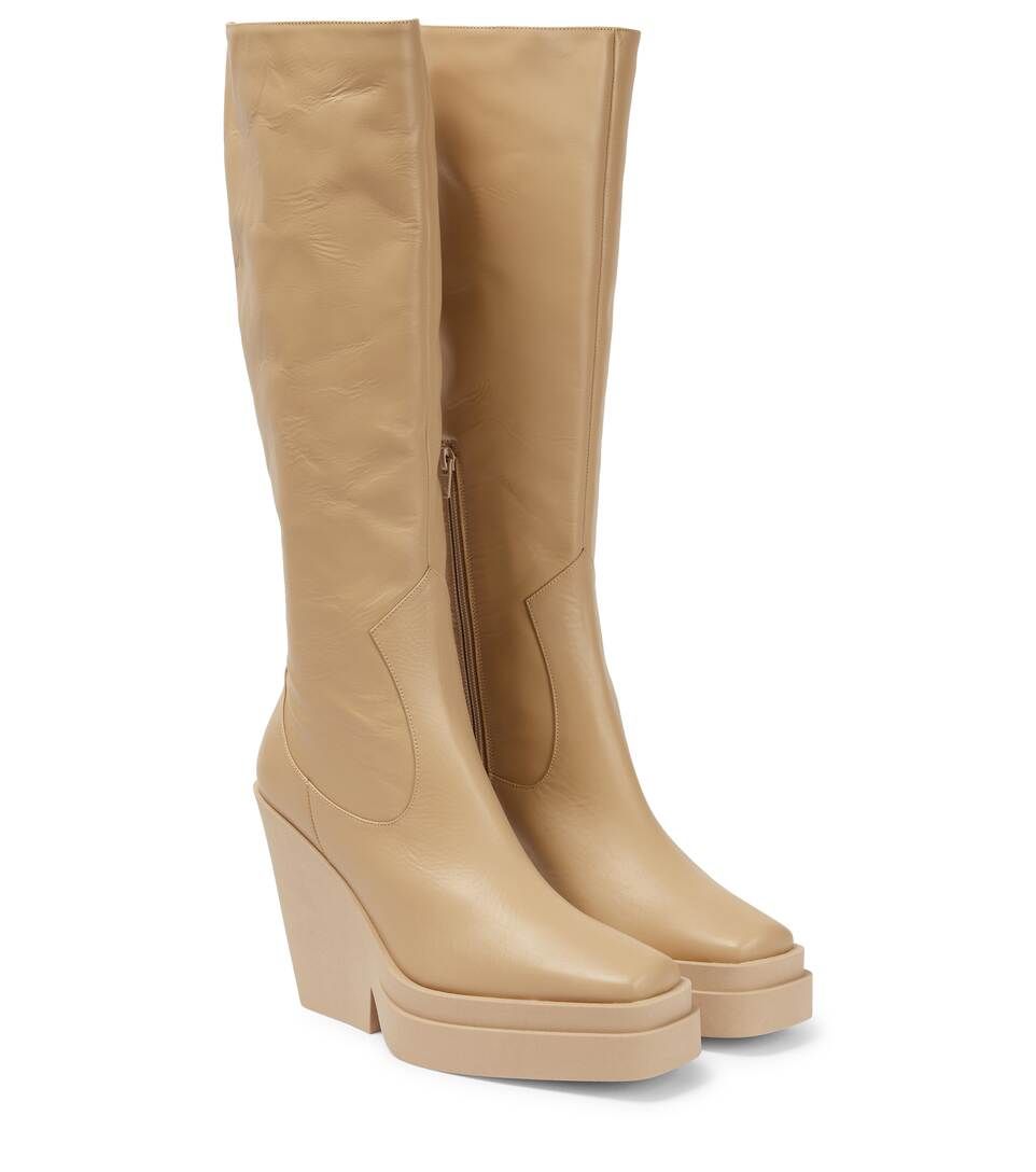 Gia 14 leather knee-high boots | Mytheresa (US/CA)