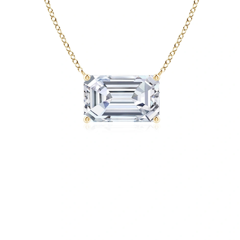 East-West Emerald-Cut Lab-Grown Diamond Solitaire Pendant | Angara US
