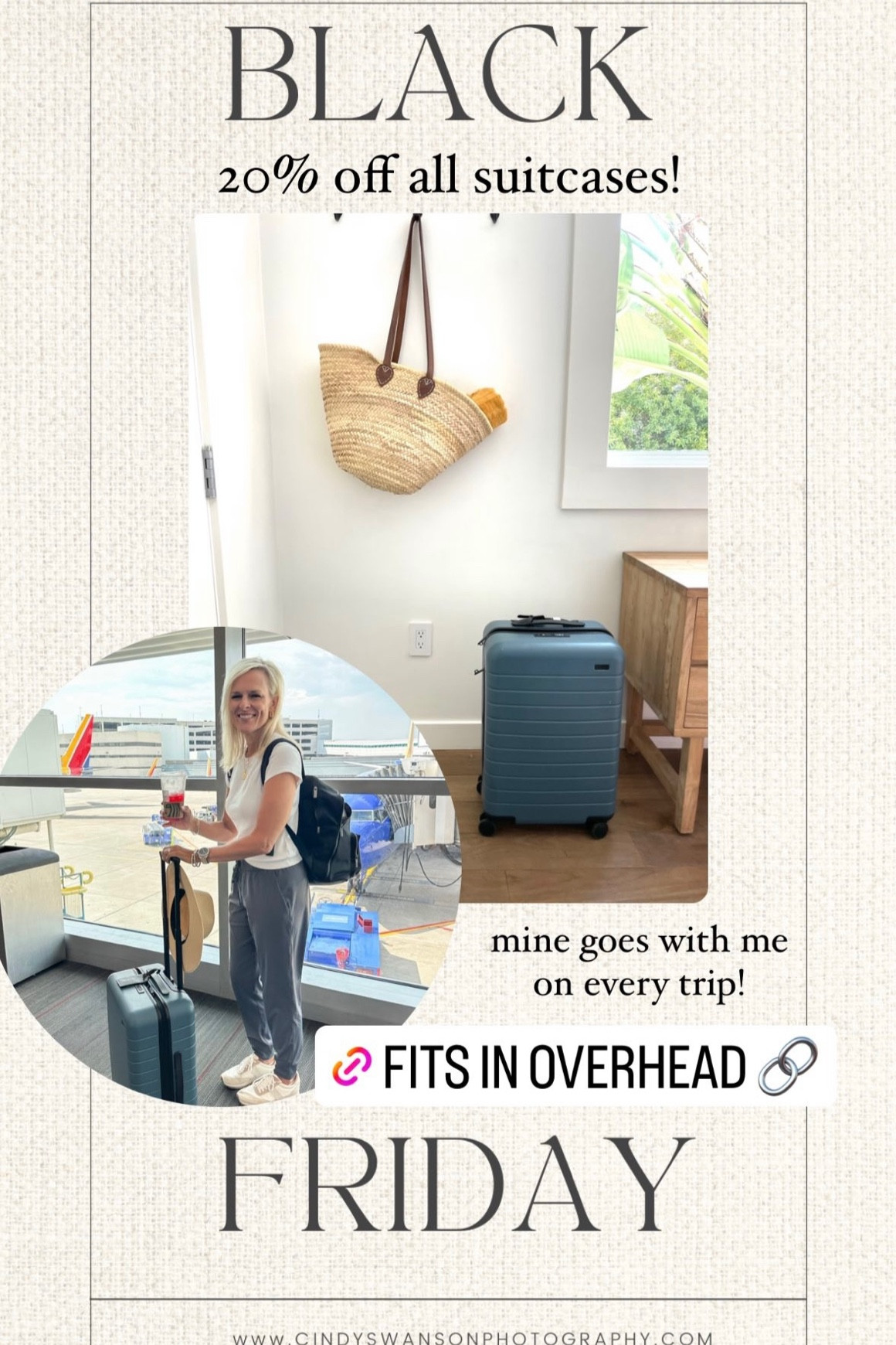 Fits in overhead 

20% off - this is rare 

Mine goes with me on every trip. Favorite part is it has a battery pack where you can charge your phones from your suitcase 

Away travel bags 

#LTKGiftGuide #LTKCyberWeek #LTKHoliday