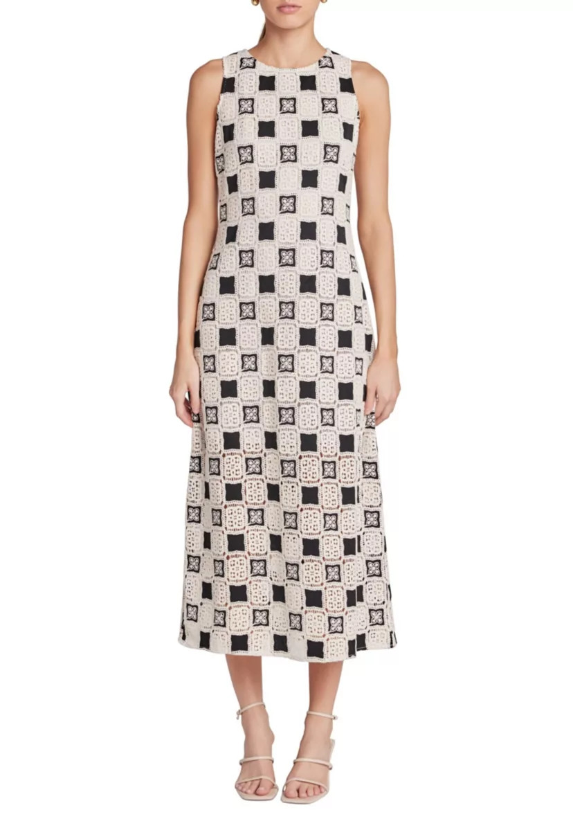 CROCHET PATCHWORK SLEEVELESS DRESS | Belk