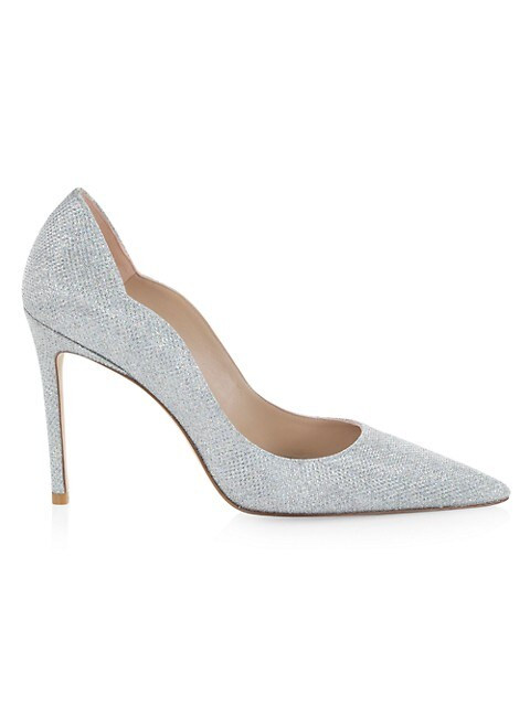 Stuart 100 Scalloped Metallic Pumps | Saks Fifth Avenue