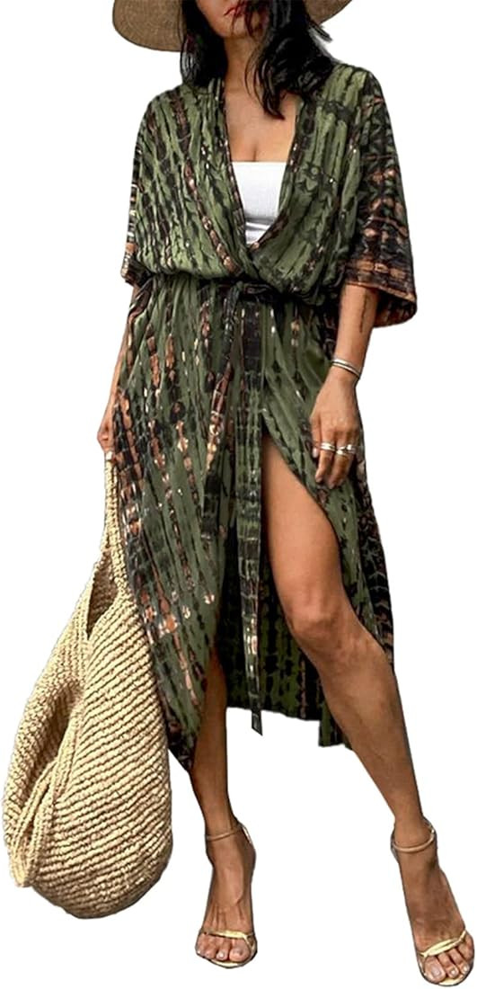 Roselychic Swimsuit Coverup for Women Beach Bathing Suit Cover Ups Long Kimomos Lightwight Summer... | Amazon (US)