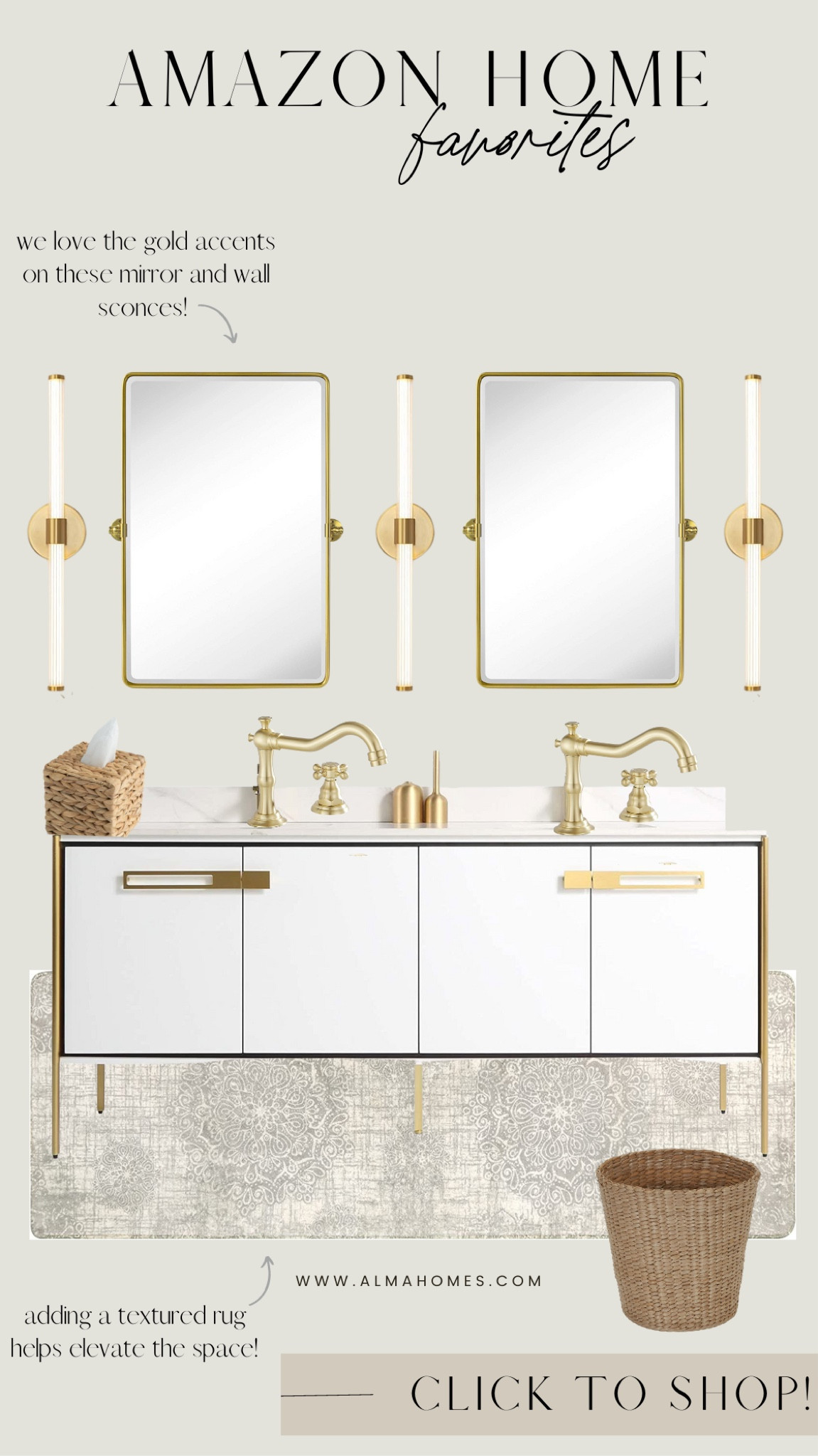Amazon Bathroom Inspo! We love the mirrors! 

#LTKhome #LTKFind #LTKfamily
